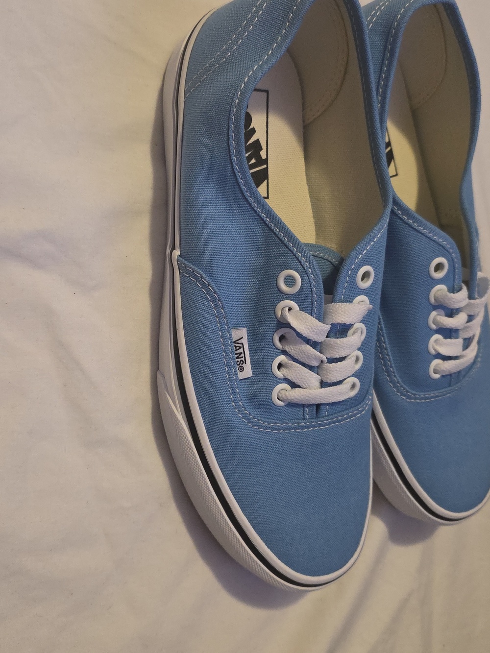 Vans Classic Canvas Sneakers in Sky Blue and White - Picture 2 of 7